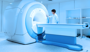 MRI technician with MRI machine