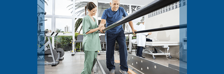 man with spinal stenosis completing physical therapy